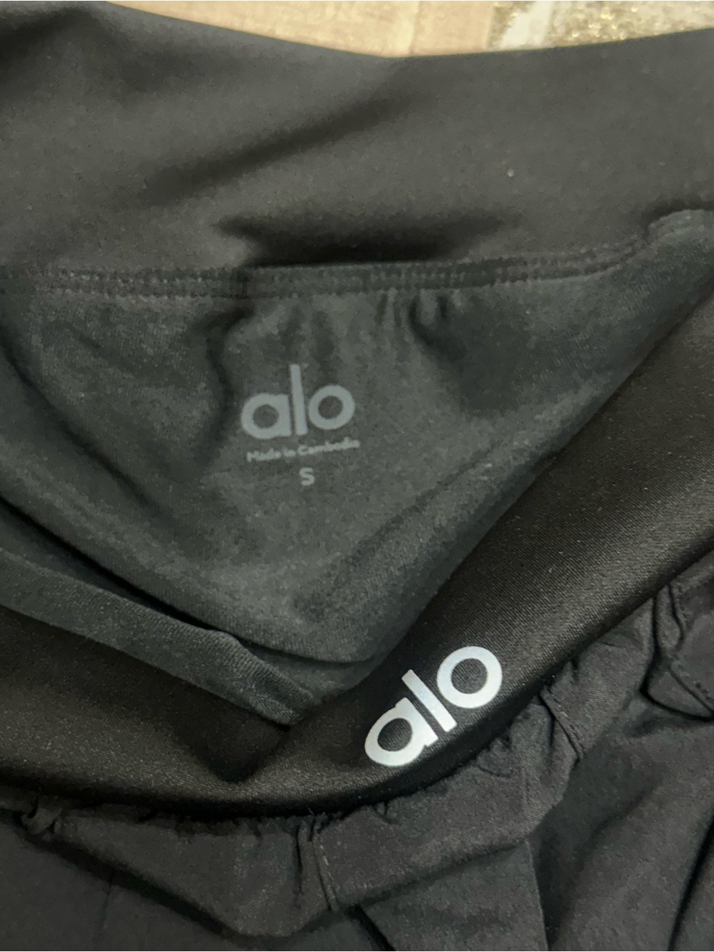 ALO Yoga Black Pleated Double or Nothing miniskirt skirt sz S - Picture 6 of 7